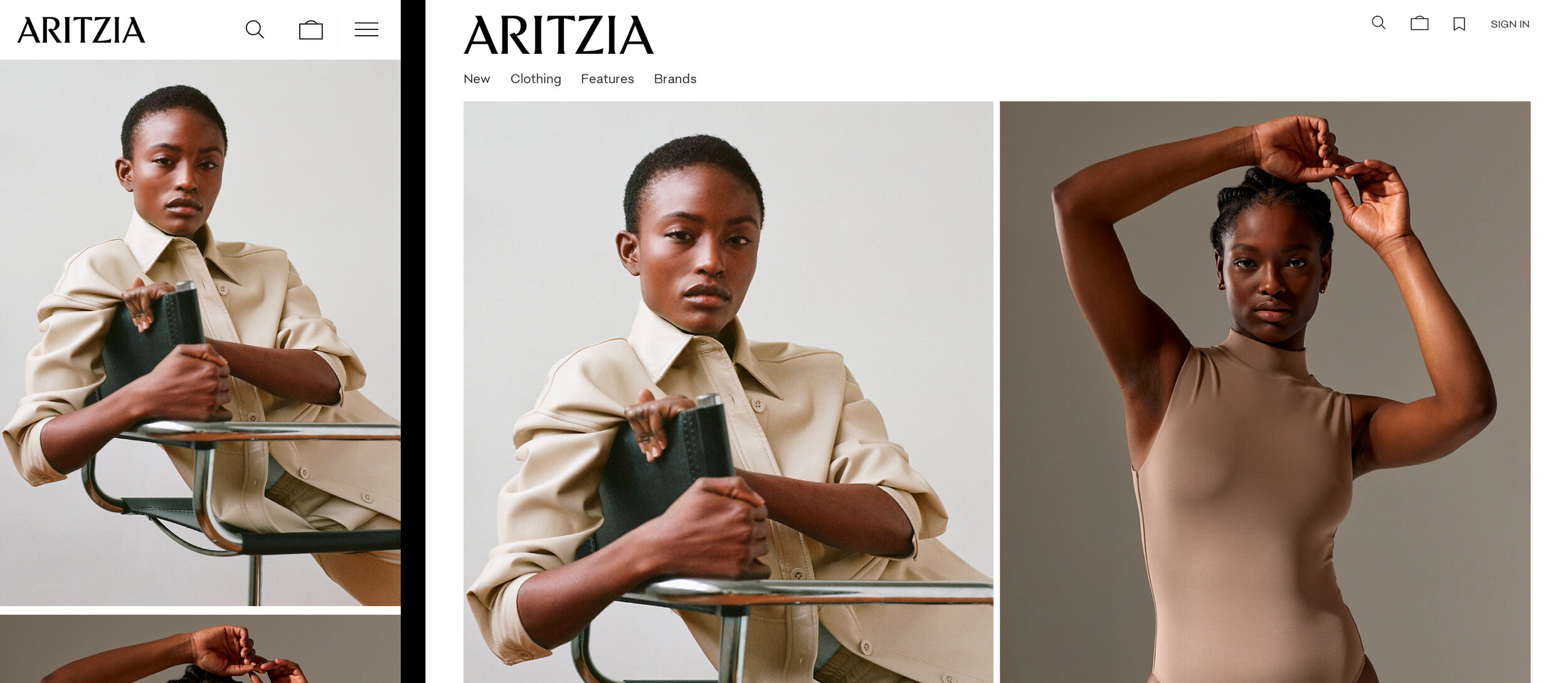 Aritzia's Navigation